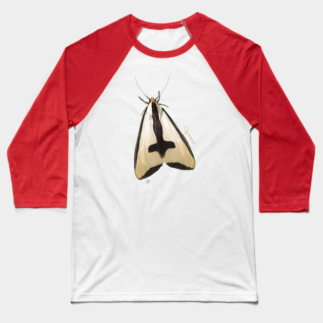 Clymene Moth Hidin', Clymene Moth Showin' Baseball T-Shirt by John Himmelman